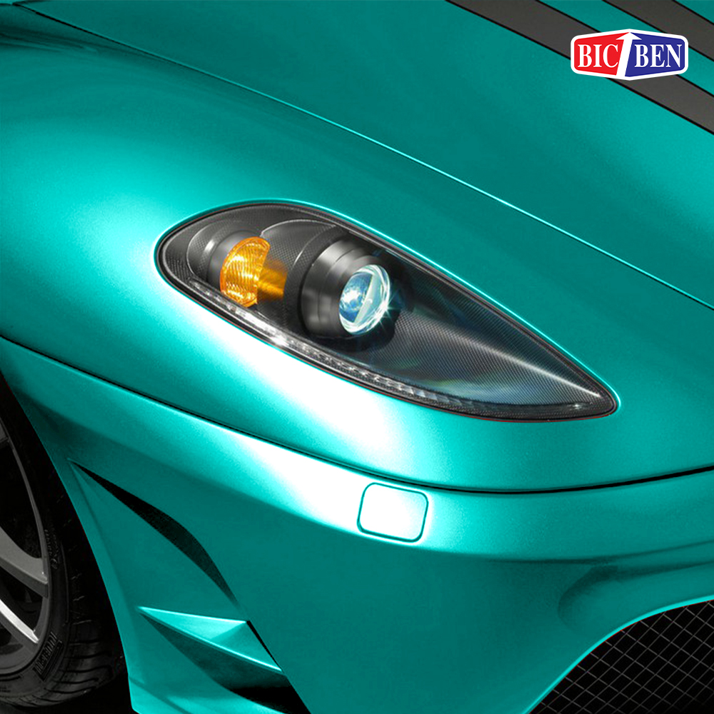 สีพ่นรถยนต์เคลือบแห้งช้า สีเขียวอมฟ้า