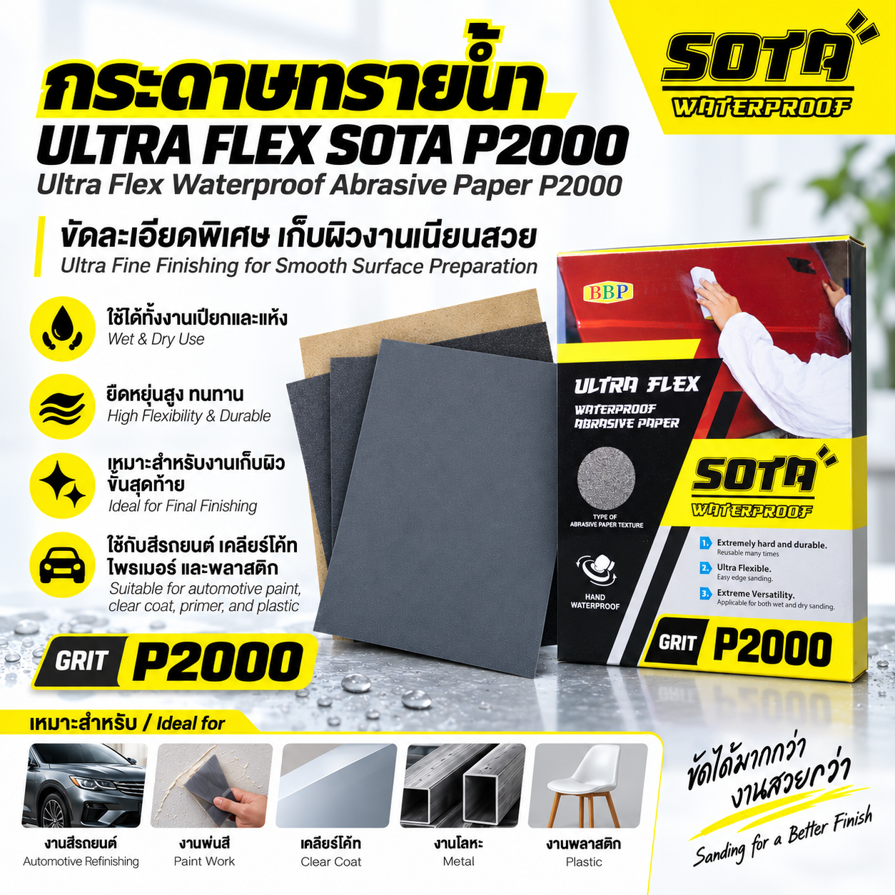 กระดาษทรายน้ำ SOTA #P2000