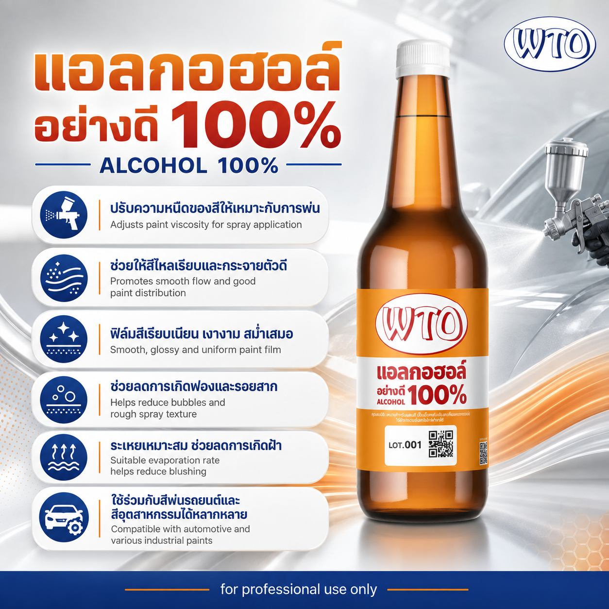 แอลกอฮอล์ WTO 100%