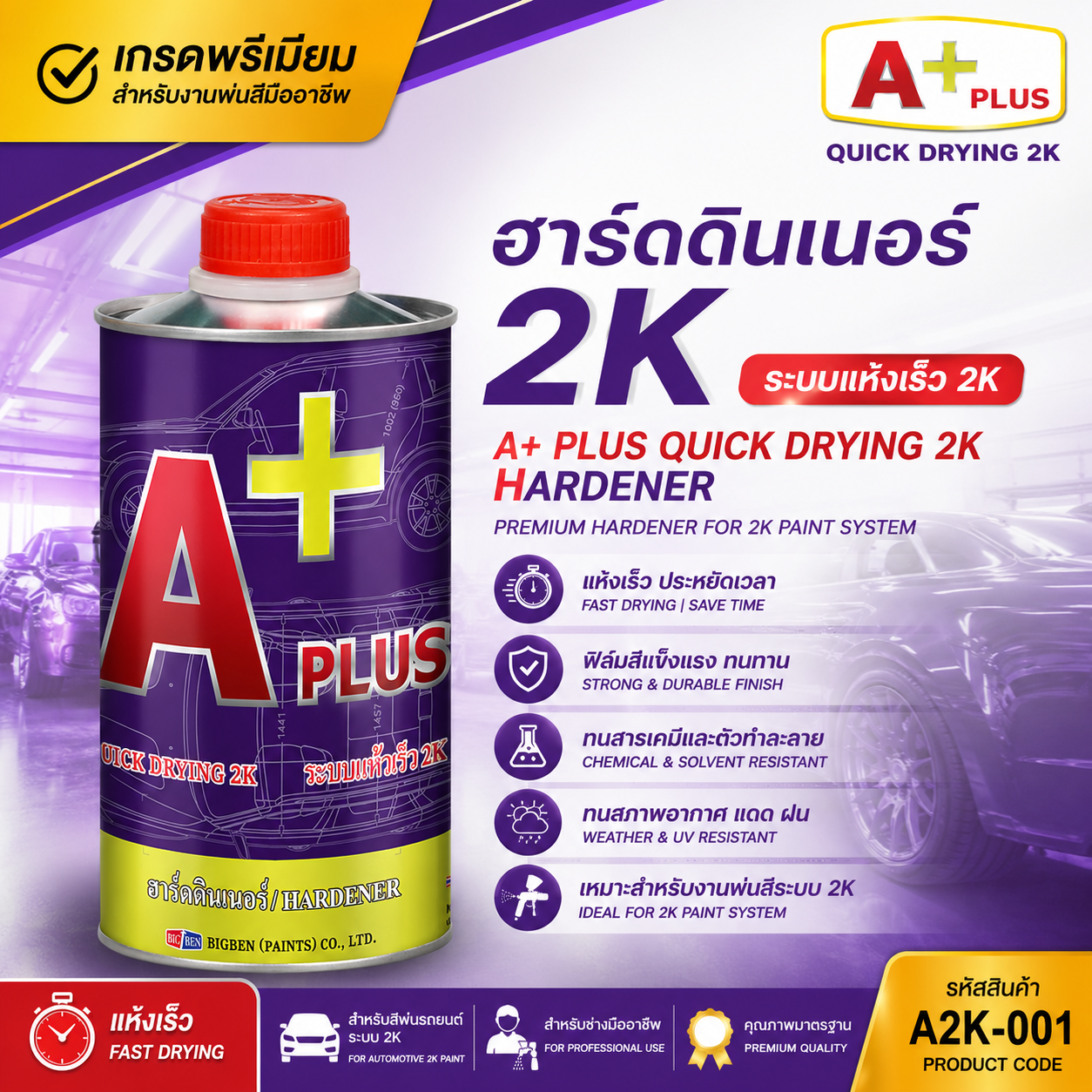 ฮาร์ดดินเนอร์สำหรับสีพ่น 2 เค 4:1