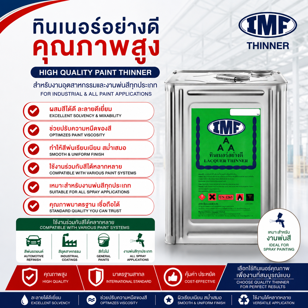 ทินเนอร์ 3A EMS ขนาดบรรจุ 9 กก.