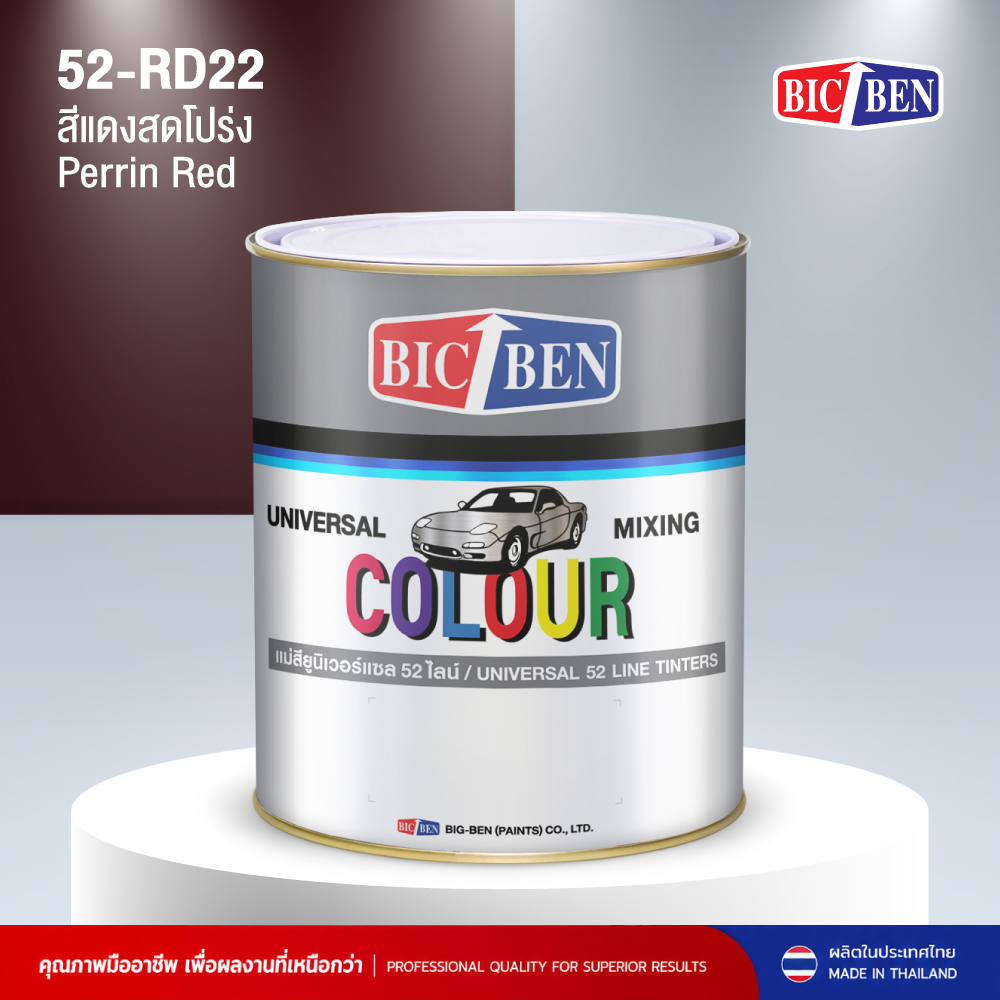 แม่สียูนิเวอร์แซล BIC-BEN สีแดงสดโปร่ง