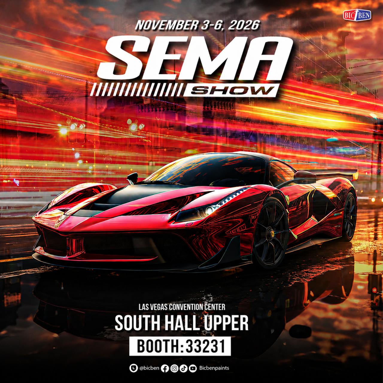 BICBEN เตรียมร่วมจัดแสดงนวัตกรรมสีพ่นรถยนต์ในงาน SEMA Show 2026 ณ ลาสเวกัส สหรัฐอเมริกา